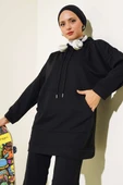Paça Lastikli Kapüşonlu İkili Takım Siyah - 2