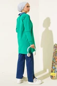 Yaka Taşlı İki İplik Tunik Yeşil thumbnail 3