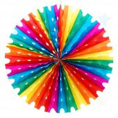 Karışık Renkli Kağıt Yelpaze Süs 50 cm - 1