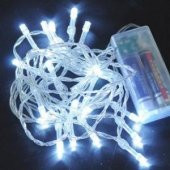 Beyaz Kablolu 3 Metre Beyaz Renk Pilli Led Işık 20 Ampül - 1