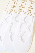 Bayan 3lü Yoga Pilates Çorap Beyaz thumbnail 2
