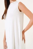 Kolsuz Basic Uzun Elbise Ekru thumbnail 4