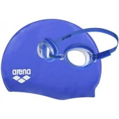 Pool Jr Set Çocuk Yüzücü Bone ve Gözlük Mavi 9242370 - 1