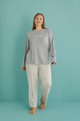 Gd Goldoremi 50802-19 Büyük Beden Kadın Amazing Milan Kumaş Pijama Takım thumbnail 4