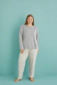 Gd Goldoremi 50802-19 Büyük Beden Kadın Amazing Milan Kumaş Pijama Takım thumbnail 1