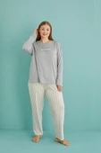Gd Goldoremi 50802-19 Büyük Beden Kadın Amazing Milan Kumaş Pijama Takım thumbnail 2
