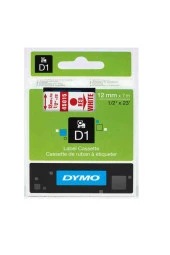 Dymo D1 Şerit Standart 12 MMx7 Metre Beyaz Üzerine Kırmızı - 1