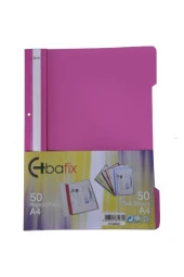 Bafix Telli A4 için Plastik Dosya 50'li - Pembe (50 Li Paket) - 1