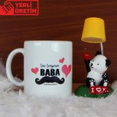 Babalar Günü Hediyesi Kahramanımsın Baba Kupa Taraftar Panda Işıklı Biblo Seti - 1