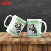 Sevimli Panda Işıklı Biblo Sarı Masa Lambası Kişiye Özel Afacan Panda Kupa Hediye Seti - 3