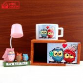 Best Frends Baykuşlar Hediye Seti Baykuş Kupa Aile Baykuş Işıklı Biblo - 1