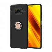 Xiaomi Poco X3 Kılıf Stantlı Yüzüklü Halkalı Manyetik Kılıf - 6