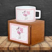 Flamingoların Aşkı Masa Gece Lambası Flamingo Puf Yastık Flamingo Kutulu Kupa Hediye Seti - 4