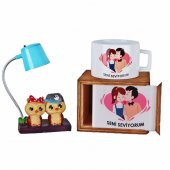 Best Friends Baykuş Işıklı Biblo Masa Lambası Seni Seviyorum Kutulu Kupa Yılbaşı Hediye Seti - 1