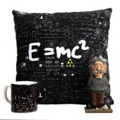 Einstein Yastık Kupa Biblo Üçlü Hediye Set - 1