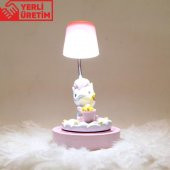 Sevimli Papçik Unicorn Puf Yastık Unicorn Işıklı Biblo Masa Gece Lambası Hediye Seti - 2
