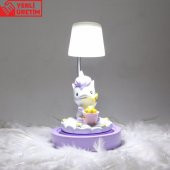 Sevimli Papçik Unicorn Puf Yastık Unicorn Işıklı Biblo Masa Gece Lambası Hediye Seti thumbnail 2