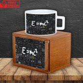 Einstein Puf Yastık Einstein Ahşap Kutulu Kupa Hediye Seti - 2