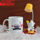 Babalar Günü Hediyesi Kahramanımsın Baba Kupa Taraftar Panda Işıklı Biblo Seti - 1