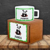 Evini Özleyen Sevimli Panda Masa Gece Lambası Işıklı Biblo Masum Panda Kutulu Kupa Set - 3
