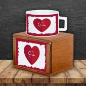 Kalpli Ağaç Altında Sallanan Aşıklar Biblo Kalp Kutulu Kupa Sevgiliye Hediye Seti - 3