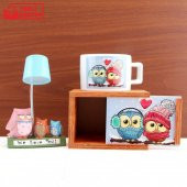 Best Frends Baykuşlar Hediye Seti Baykuş Kupa Aile Baykuş Işıklı Biblo - 1