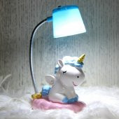 Pembe Unicorn Puf Yastık Ponçik Unicorn Masa Gece Lambası Işıklı Biblo Hediye Seti - 2