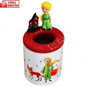 Küçük Prens Ahşap Doğal Kutulu Kupa Pleksi Kapak Küçük Prens Kalemlik Hediye Seti - 3
