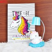 Unicorn Günlük Hatıra Defteri Sevimli Ponçik Unicorn Masa Gece Lambası Biblo Hediye Seti - 1