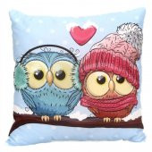 Best Frends Baykuşlar Kutulu Kupa Büyük Yastık Pembe Lamba Işıklı Biblo Seti - 2