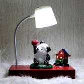 Evini Özleyen Sevimli Panda Işıklı Biblo Masa Gece Lambası Panda Kalemlik Hediye Seti - 2