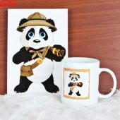 Macera Dolu Aşık Panda Günlük Hatıra Defteri Panda Kupa Hediye Seti - 1