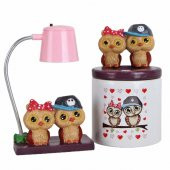 Best Friends Baykuş Işıklı Biblo Masa Gece Lambası Baykuş Kalemlik Arkadaşa Hediye Seti - 1