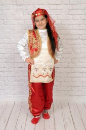 Türkmen İşlemeli Kız Yöresel Kostüm - 1