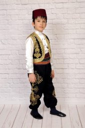 Türkmen İşlemeli Erkek Çocuk Yöresel Kostüm - 1
