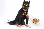 Batman Çocuk Kostümü - Maskeli Pelerinli Batman Kostümü Betmen - 2