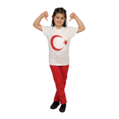 Erkek ve Kız Çocuk Türk Bayraklı 23 Nisan Çocuk Tişört - 2