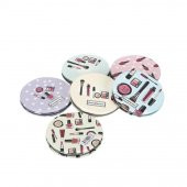 Makyaj Temalı Yuvarlak Cep Aynası - 1