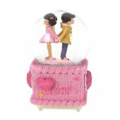 Mutlu Aşıklar Su Küresi Büyük Boy Motorlu Işıklı Kar Küresi - 1