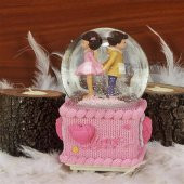 Mutlu Aşıklar Su Küresi Büyük Boy Motorlu Işıklı Kar Küresi - 3