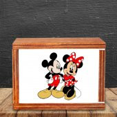 Mickey Mouse Ve Minnie Mouse Ahşap Doğal Kutulu Kupa 2 - 2