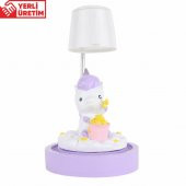 Sevimli Lila Unicorn Masa Gece Lambası Işıklı Biblo - 1