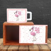 Flamingo Ahşap Doğal Kutulu Kupa - 2