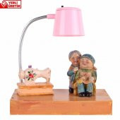 Bir Ömür Seninle Tatlı Aşıklar Işıklı Biblo Pembe Masa Gece Lambası - 2