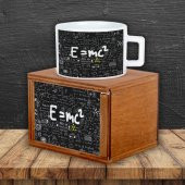 Einstein İzafiyet Teorisi Ahşap Doğal Kutulu Kupa - 1