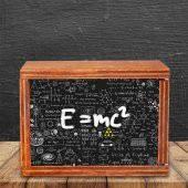 Einstein İzafiyet Teorisi Ahşap Doğal Kutulu Kupa - 3