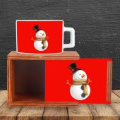 Kardan Adam Ahşap Doğal Kutulu Kupa - 2