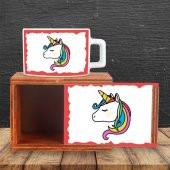 Unicorn Ahşap Doğal Kutulu Kupa - 2