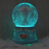 Mutluluğa Ve Sevgiliye Uçan Pembe Balon Su Küresi Orta Boy Işıklı Müzikli Kar Küresi - 2