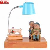Bir Ömür Seninle Tatlı Aşıklar Işıklı Biblo Mavi Masa Gece Lambası - 2